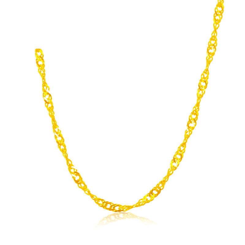 菜百首饰 黄金项链 足金时尚水波纹女士项链 计价 约3.35克 约45厘米