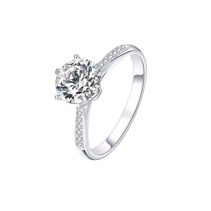 爱迪尔珠宝IDEAL AU750钻戒女定制正品30分结婚求婚简约钻石戒指