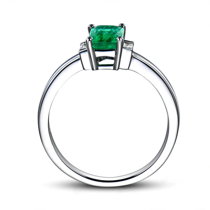 米莱珠宝 1.05克拉祖母绿戒指 18K金镶钻彩宝戒指定制 15个工作日高级定制