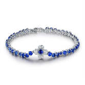 米莱珠宝 6.50克拉皇家蓝宝石手链18K金镶嵌钻石手链 20个工作日高级定制